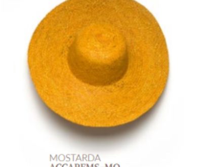 Cappello rafia tresse medio mostarda