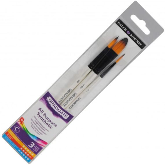 DALER-ROWNEY -BUSTA CON 3 PENNELLI SINTETICI GRADUATE MANICI CORTI -212530009