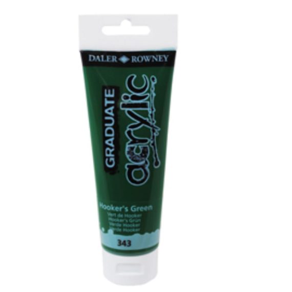 DALER ROWNEY-COLORE ACRILICO FINE GRADUATE TUBO 120 ML-343-HOOKER'S GREEN - Art. No. 123120343