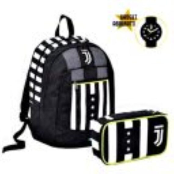 Juventus Schoolpack Seven - Zaino + astuccio 3 zip + orologio - Winner forever