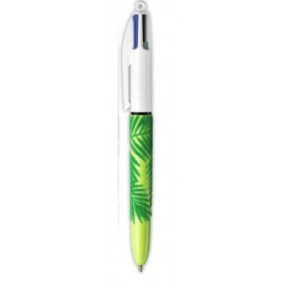 Penna a sfera a scatto 4 colori velours fusto verde - Bic