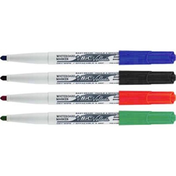 4 Pz Marker velleda punta tonda - Bic