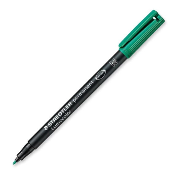 Penna a punta sintetica Lumocolor Permanent Verde punta fine 1.0 mm -  Staedtler