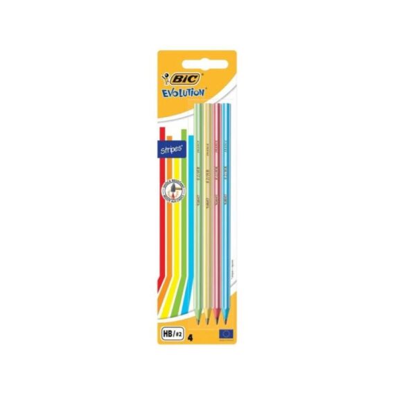 Confenzione da 4 P Matita  Stripes Hb -Bic