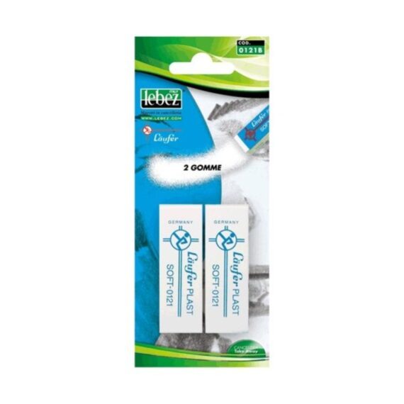 2 Pz gomma plast soft blister -  Lebez