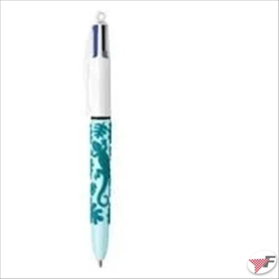 Penna sfera a scatto  4 colori - VELVET BLU GEKO - Bic