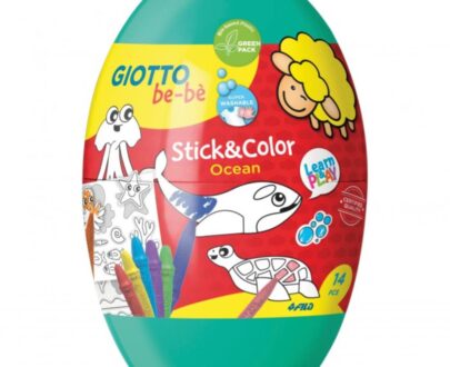 Set uovo Stick&Color - 14 pezzi - Giotto bebè - Ocean/Rainforest/North Pole