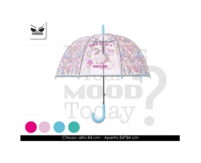 OMBRELLO TRASPARENTE BORN TO BE A UNICORN