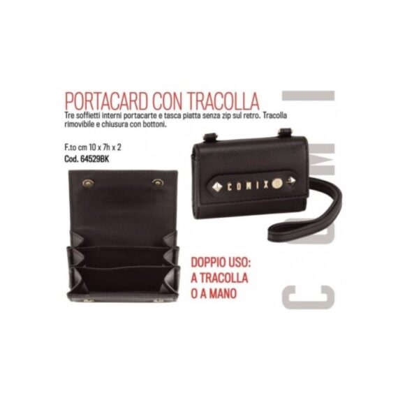 Portcard con tracolla Comix U Glamour Black