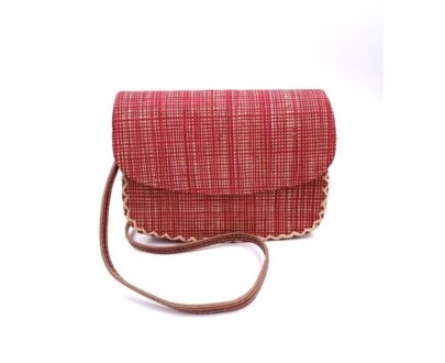 Borsa petit sac raye vertical rosso