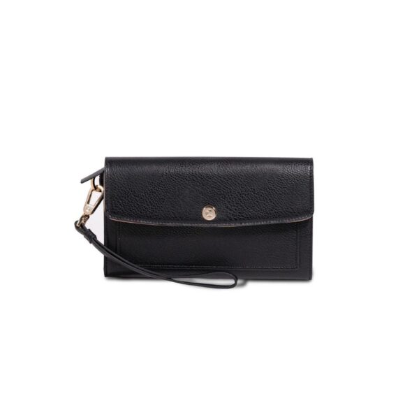 campo marzio - flap wallet with removable wristlet black