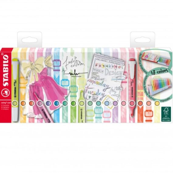 SET 18 EVIDENZIATORI SWING COOL + PASTEL DESK - STABILO