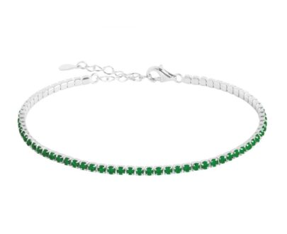 BRACCIALE TENNIS ARGENTO 925 - VERDE