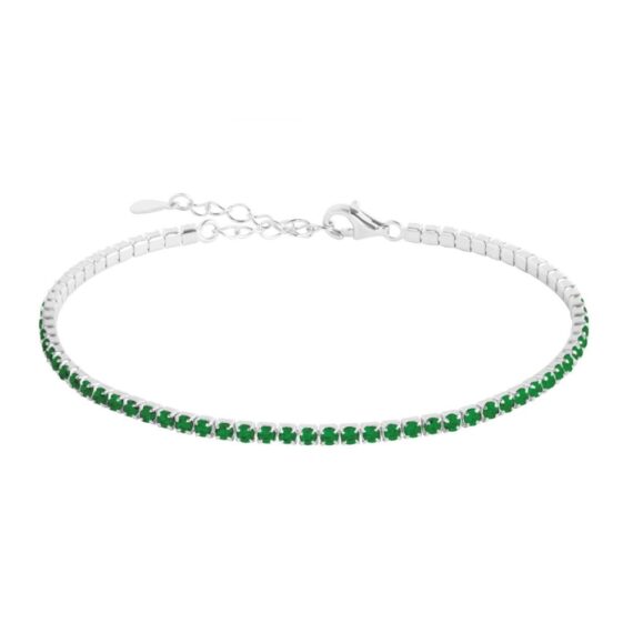 BRACCIALE TENNIS ARGENTO 925 - VERDE