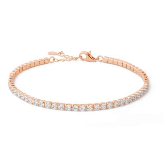 BRACCIALE TENNIS ARGENTO 925 - BIANCO/ORO ROSA