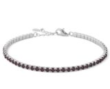 BRACCIALE TENNIS ARGENTO 925 - NERO