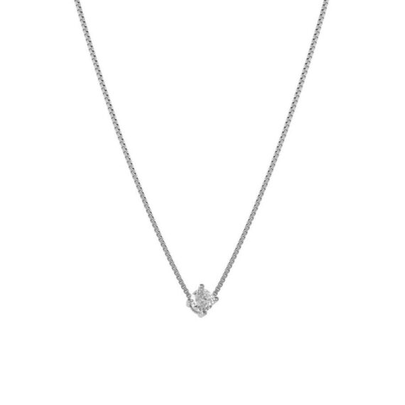 COLLANA CON ZIRCONE ARGENTO 925 - BIANCO