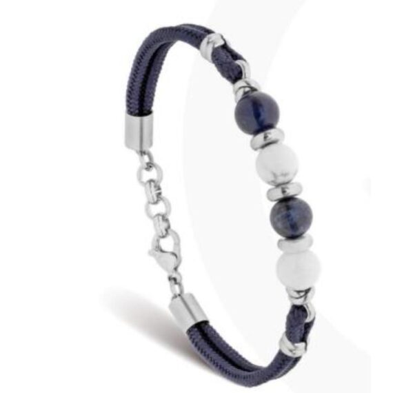 BRACCIALE CON PIETRE NATURALI - BLU