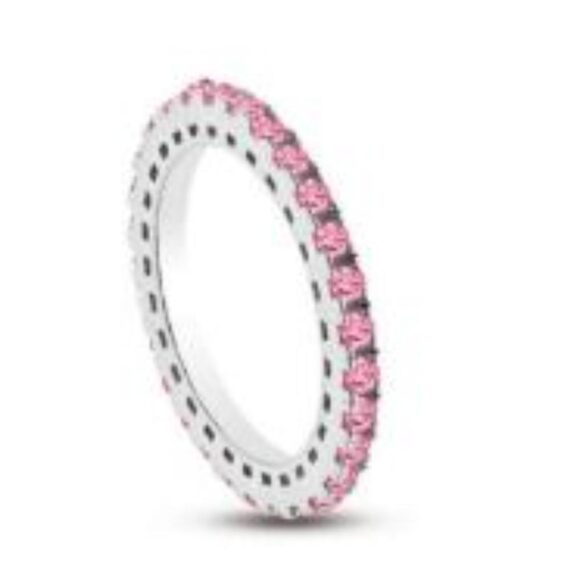 ANELLO CON PUNTI LUCE - ARGENTO 925 - ARGENTO/ROSA - SZ 18