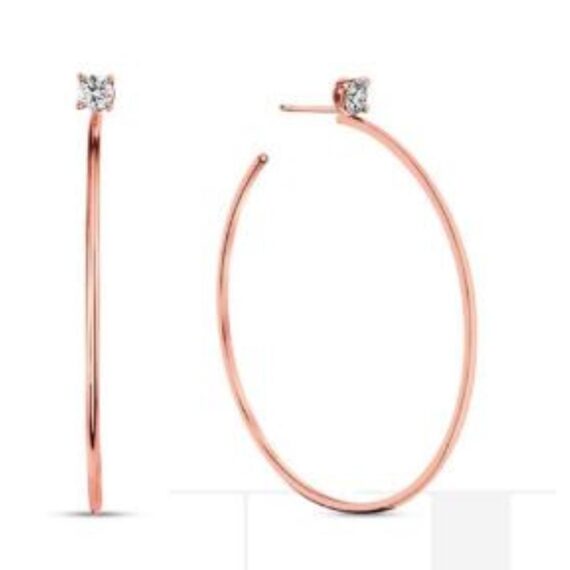 CERCHIONI CON PUNTI LUCE - ARGENTO 925 - ORO ROSA