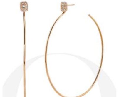 CERCHIONI CON PUNTI LUCE - ARGENTO 925 - ORO ROSA