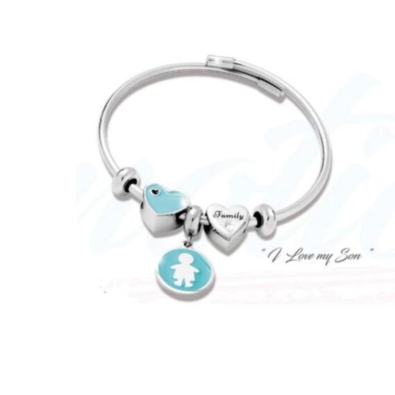 BRACCIALE IN ACCIAIO CON CHARM - I LOVE MY SON