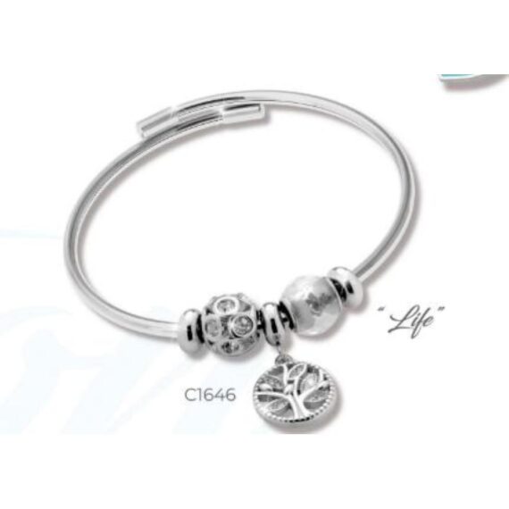 BRACCIALE IN ACCIAIO CON CHARM - LIFE