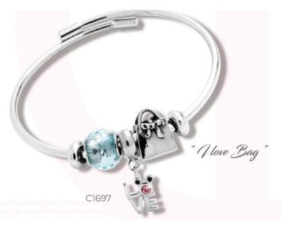 BRACCIALE IN ACCIAIO CON CHARM - I LOVE BAG