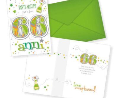 Biglietto di auguri - 66 Anni - Verde