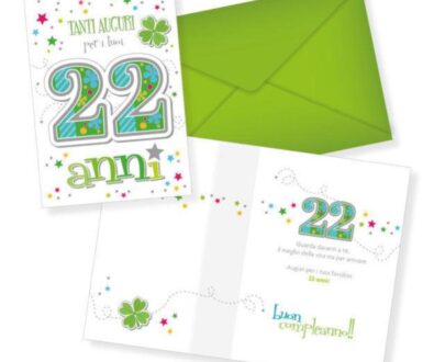 Biglietto di auguri - 22 Anni - Verde
