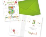 Biglietto di auguri - 5 Anni - Verde