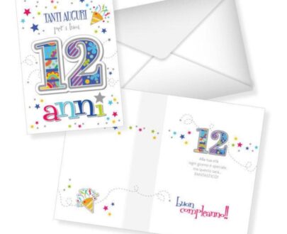Biglietto di auguri - 12 Anni - Bianco