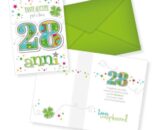 Biglietto di auguri - 28 Anni - Verde