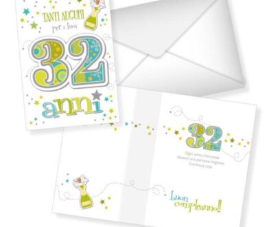 Biglietto di auguri - 32 Anni - Bianco