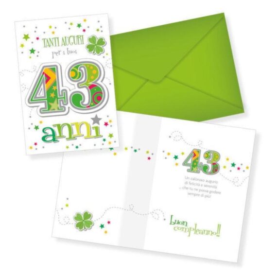 Biglietto di auguri - 43 Anni - Verde