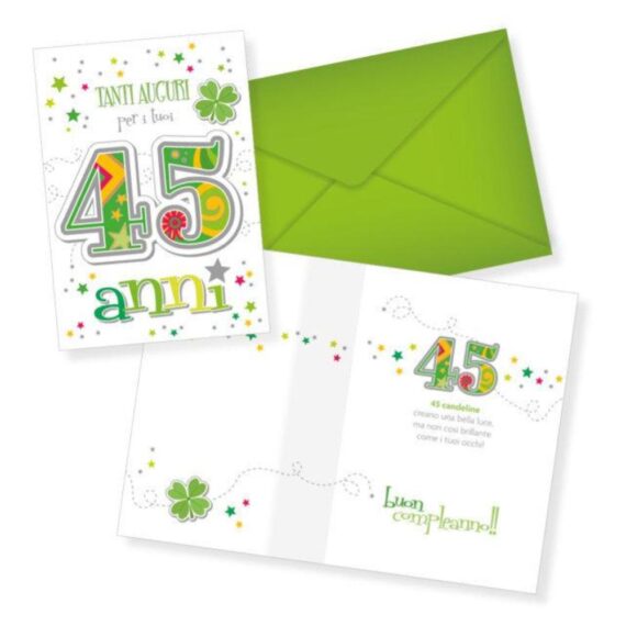 Biglietto di auguri - 45 Anni - Verde