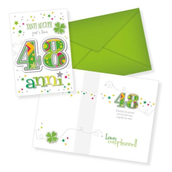 Biglietto di auguri - 48 Anni - Verde