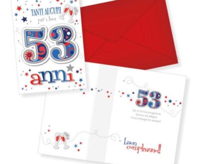 Biglietto di auguri - 53 Anni - Rosso