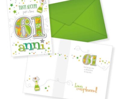 Biglietto di auguri - 61 Anni - Verde