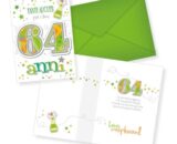 Biglietto di auguri - 64 Anni - Verde